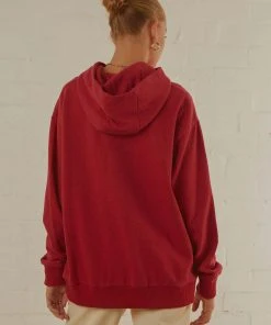 Afends Grow Some Hemp Oversized Hood - Deep Red -Peppermayo cloth-shop 5aa94edf86624fcc8a33cdbd916cffee scaled