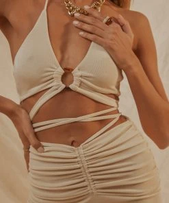 Peppermayo Exclusive Lila Crop Top - Ivory
