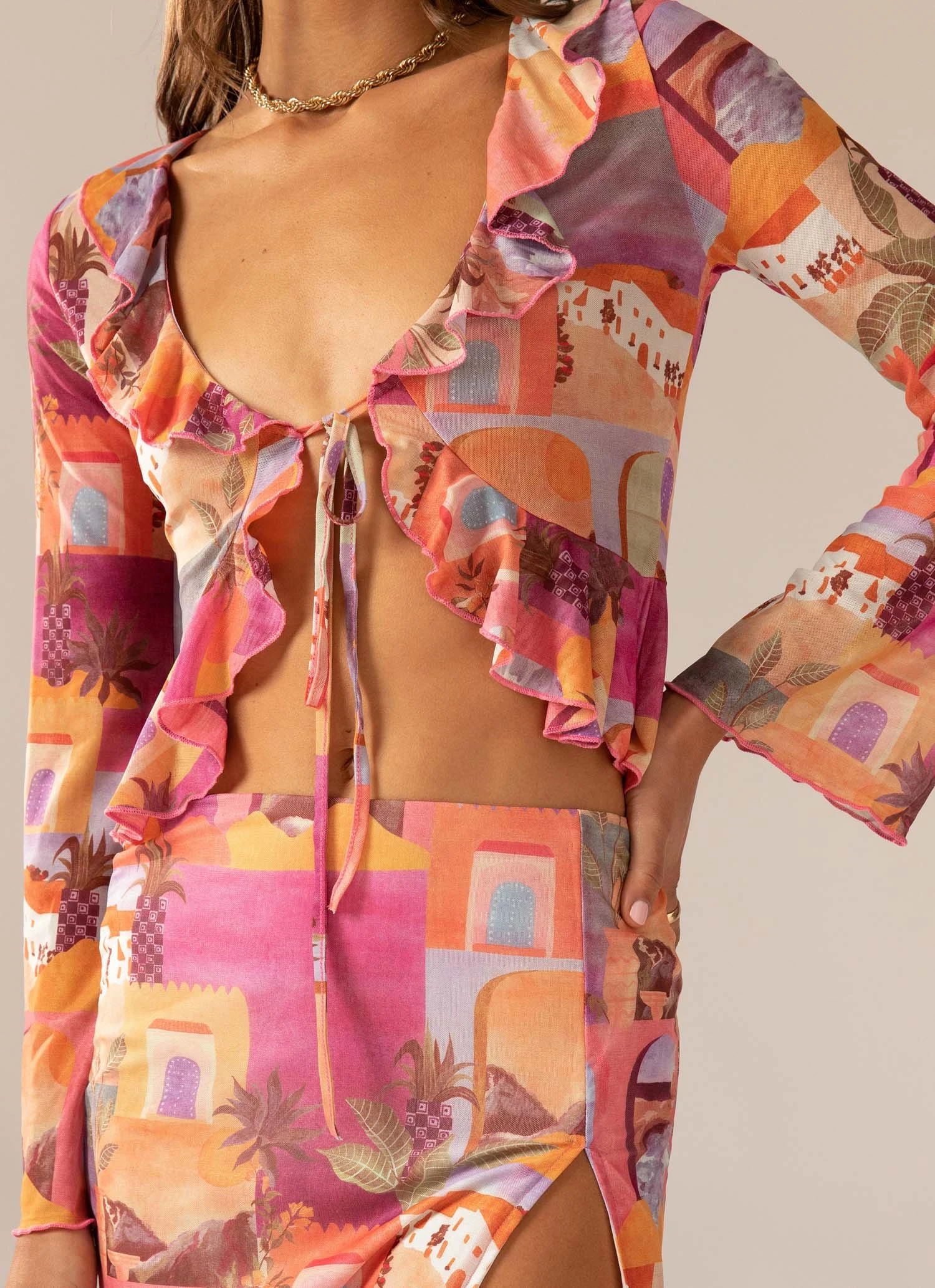 Peppermayo Exclusive Sweet And Sultry Tie Top - Sunset Building 6 Peppermayo Exclusive Sweet And Sultry Tie Top - Sunset Building - Image 6