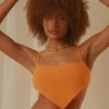 Peppermayo Exclusive Cancun Crochet Halter Top - Tangerine
