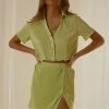 Peppermayo Exclusive Sun Downer Cropped Shirt - Lime Green