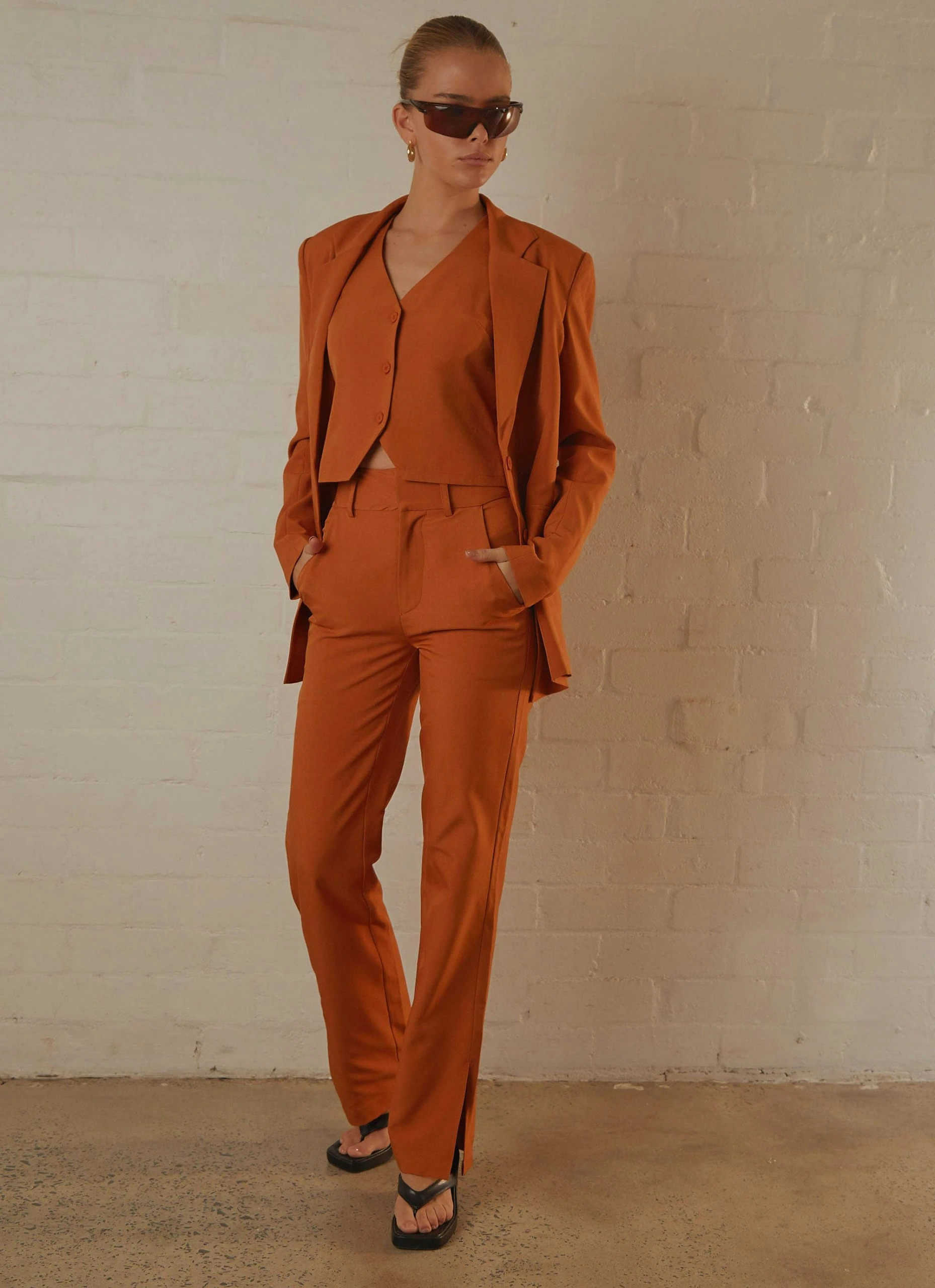 Peppermayo Exclusive Tess Suit Pants - Terracotta 2 Peppermayo Exclusive Tess Suit Pants - Terracotta - Image 2