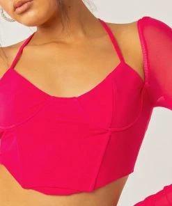 Peppermayo Exclusive Sienna Mesh Halter Top - Magenta -Peppermayo cloth-shop 65d925d216254150a9974ad58bbb0478