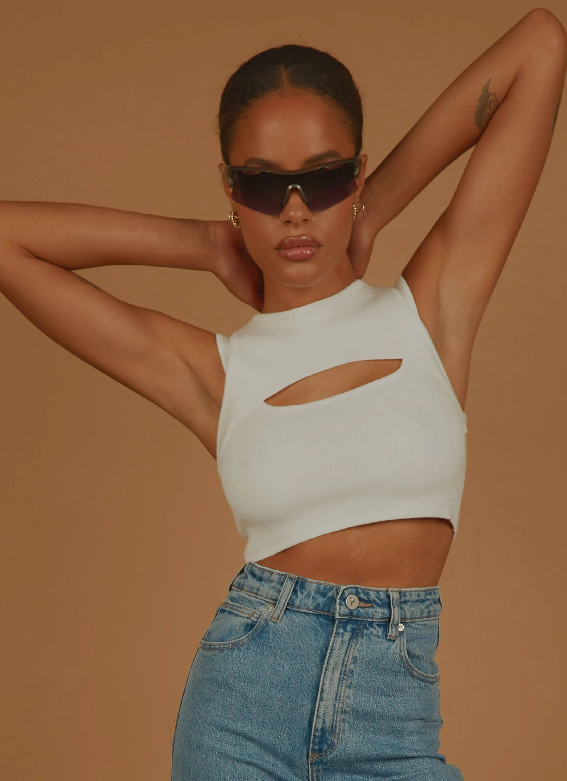 Peppermayo Exclusive Gigi Girl Knit Crop - White 2 Peppermayo Exclusive Gigi Girl Knit Crop - White - Image 2