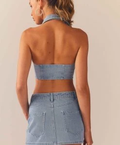 Peppermayo Exclusive Backstage Pass Denim Vest Top - Subdued Blue -Peppermayo cloth-shop 66e233ce1aab420990d69acd6e5e8766 scaled