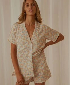 Cools Club Safari Shirt - Peach Floral