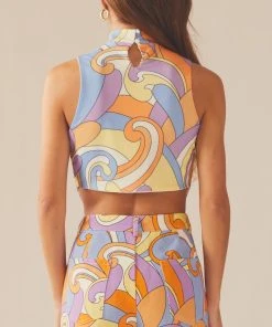 Peppermayo Exclusive Paradising Mesh Top - Retro Swirl -Peppermayo cloth-shop 67a1446dcb8e4f449a193863393b375a