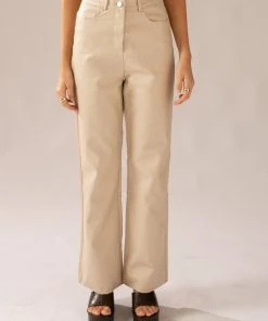 Peppermayo Exclusive Bad To The Bone PU Pants - Stone