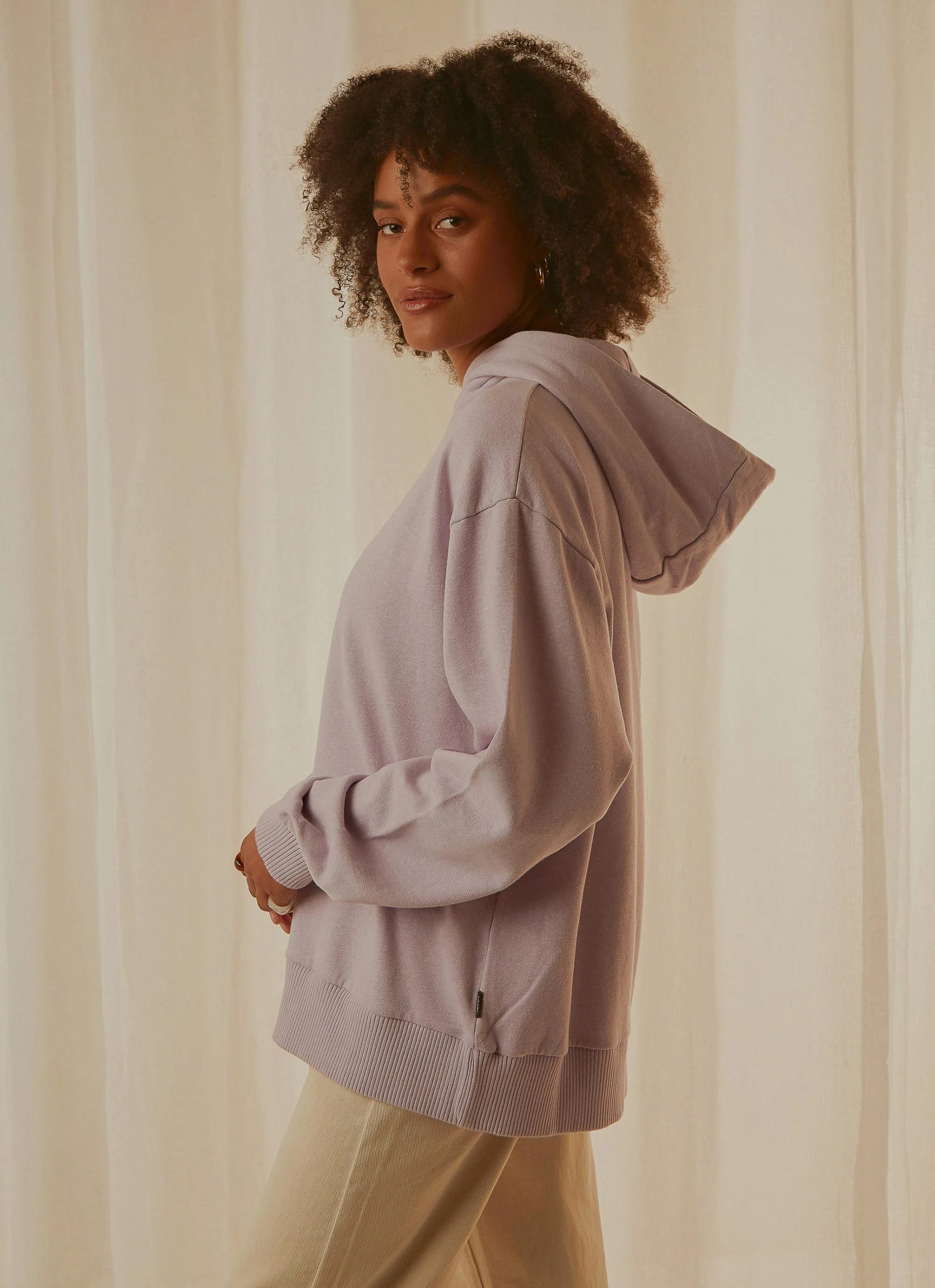 Afends Revolve Hemp Oversized Pull On Hood - Lilac 4 Afends Revolve Hemp Oversized Pull On Hood - Lilac - Image 4