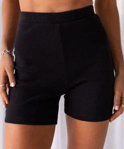 Peppermayo Exclusive Limited Organic Cotton Rib Bike Shorts - Black -Peppermayo cloth-shop 6c4bbab6d4c845a4897ddaacc3146010