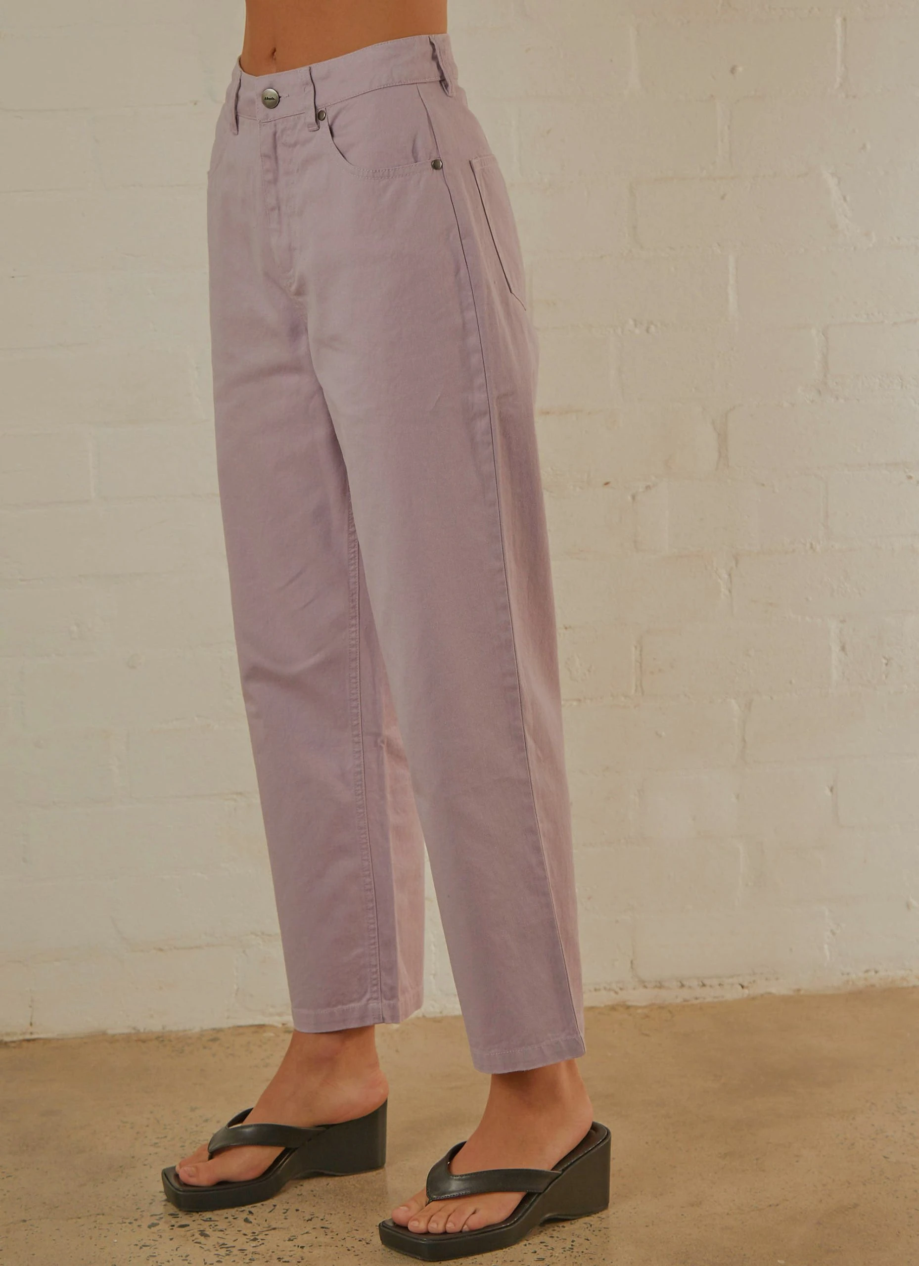 Afends Shelby Hemp Twill Wide Leg Pant - Lilac 5 Afends Shelby Hemp Twill Wide Leg Pant - Lilac - Image 5