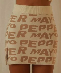Peppermayo Exclusive Easy Love Knit Mini Skirt - Latte Logo -Peppermayo cloth-shop 6e38c0252cb34275a6a492c1666a36ba scaled