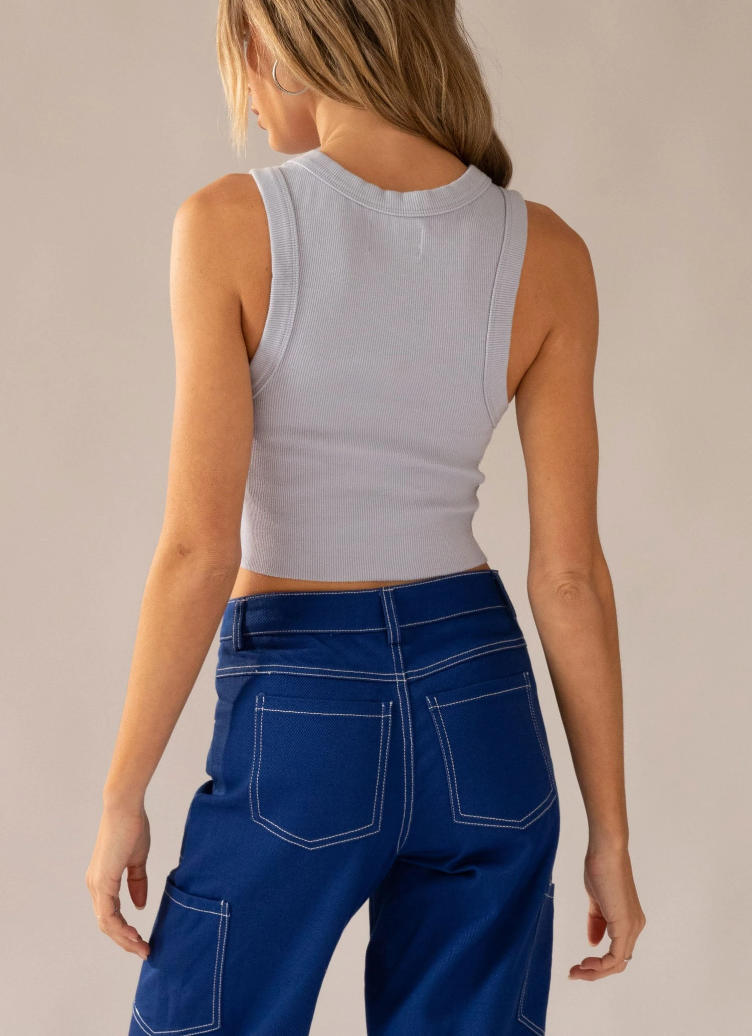 Abrand A Heather Singlet - Dusty Blue 5 Abrand A Heather Singlet - Dusty Blue - Image 5