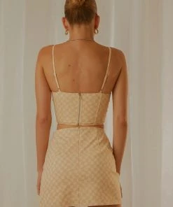 Peppermayo Exclusive Sunday Girl Bustier Crop - Neutral Check -Peppermayo cloth-shop 729299072ce240d4a7d1f3a99182bf45 scaled