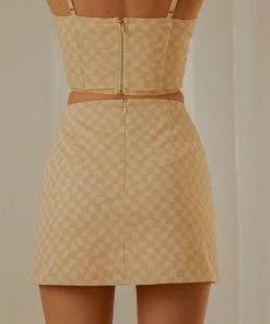 Peppermayo Exclusive Sunday Girl Mini Skirt - Neutral Check -Peppermayo cloth-shop 7450712dacc447aaad06871d9581603c scaled