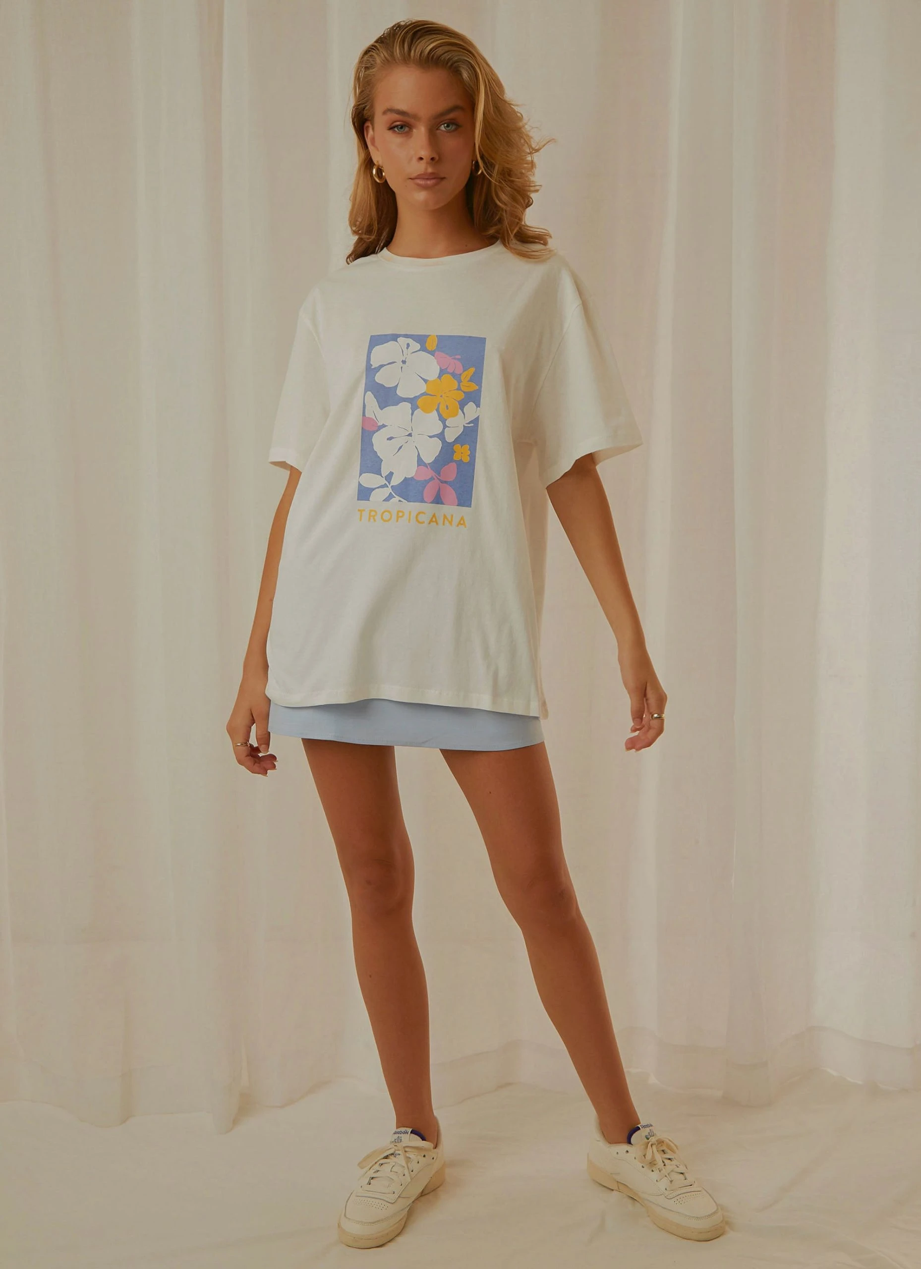 Charlie Holiday Tropicana Boyfriend Tee - White 3 Charlie Holiday Tropicana Boyfriend Tee - White - Image 3