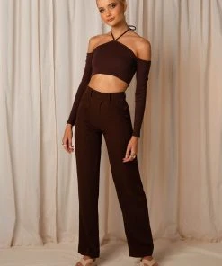 Peppermayo Exclusive Set The Tone Suit Pants - Chocolate