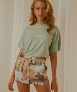 Afends Grow Some Hemp Oversized Tee - Smoke Green