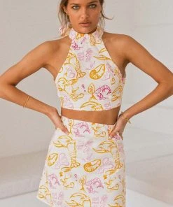 Peppermayo X Rikki Day La Dolce Vita Linen Mini Skirt - Oceanus -Peppermayo cloth-shop 764b43d83f0441cb8c681fbbaf03a5d1