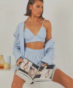 Peppermayo Exclusive Coasting Bralette - Blue & White Stripe