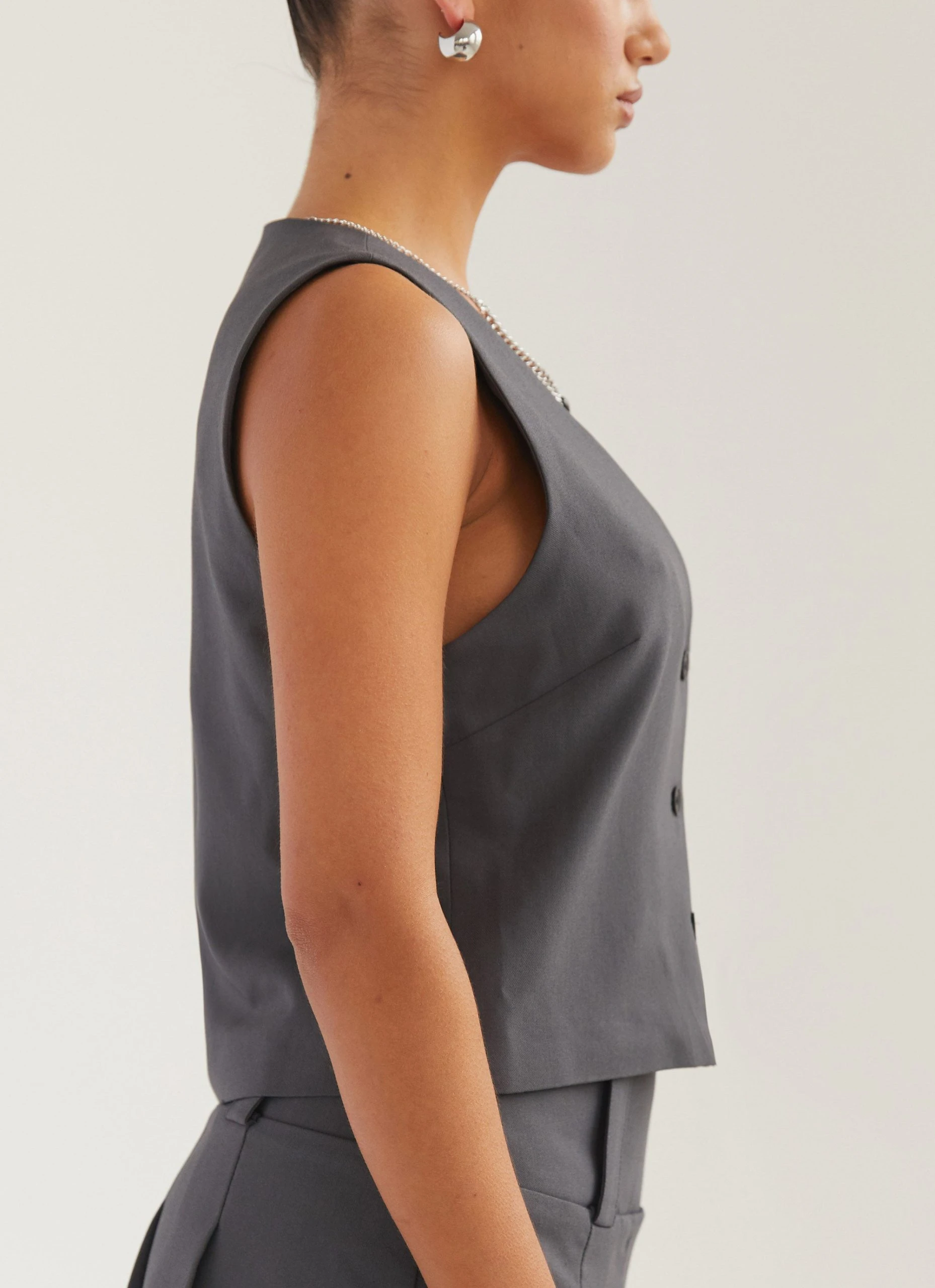 Silk X Peppermayo Cartwright Vest Top - Gunmetal Grey 5 Silk X Peppermayo Cartwright Vest Top - Gunmetal Grey - Image 5