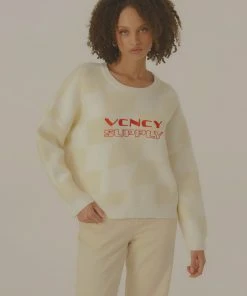 Vacancy Supply Grand Prix Knit Jumper - Off White Check -Peppermayo cloth-shop 7c3f100486b74b4b91e97f5ca52a4e1f scaled