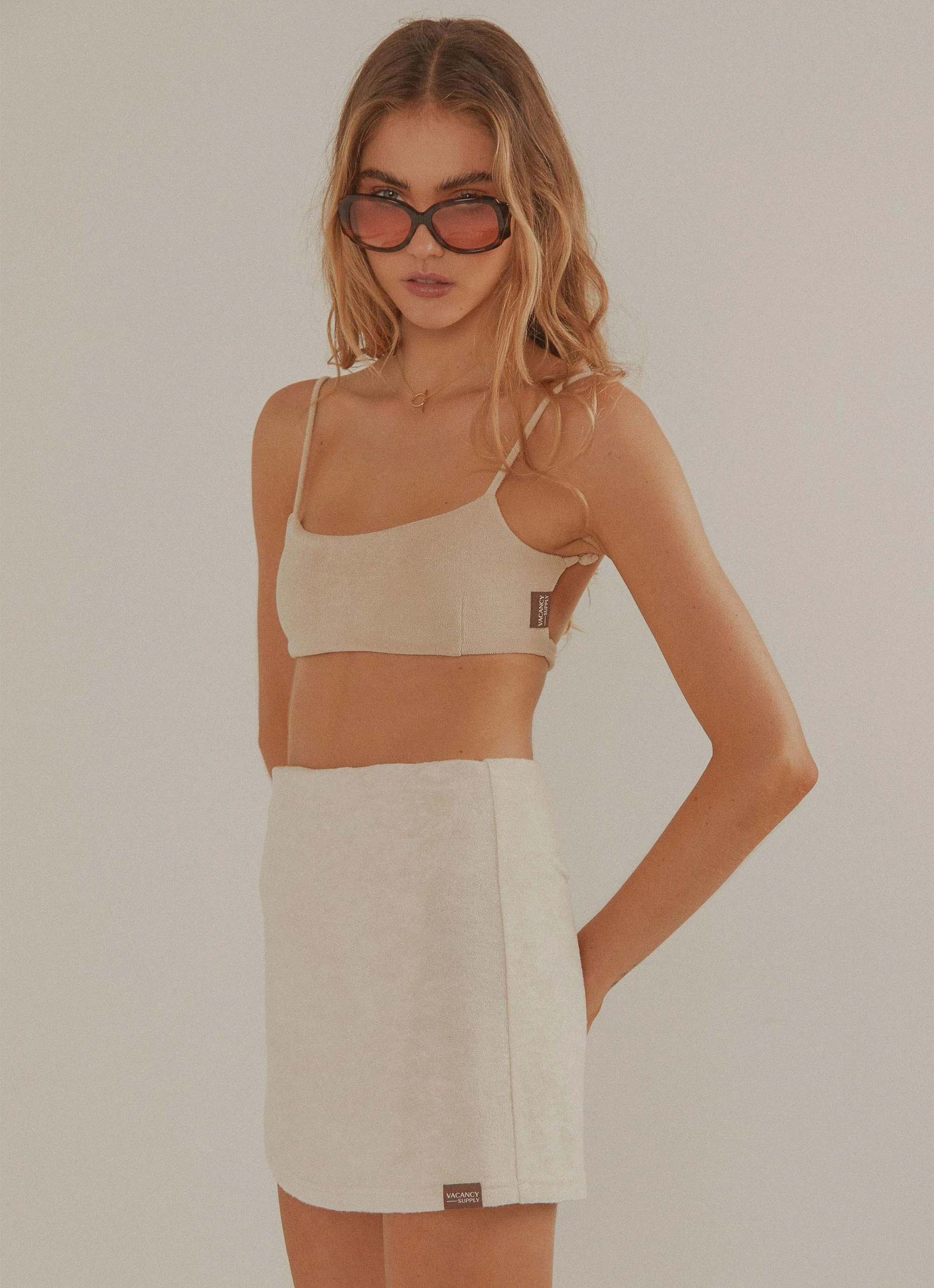 Vacancy Supply Sunbather Terry Crop - Beige 5 Vacancy Supply Sunbather Terry Crop - Beige - Image 5