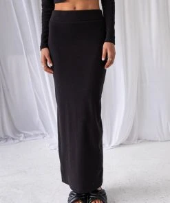 Peppermayo Exclusive Leisure Life Organic Cotton Rib Maxi Skirt - Black -Peppermayo cloth-shop 7e13c1aff8314c4e8bf9a43aa1e5326d