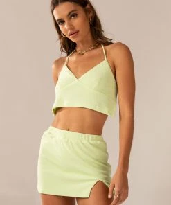Peppermayo Exclusive Changing Seasons Terry Mini Skirt - Lime Green