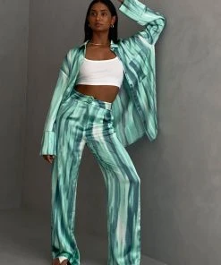 4TH & RECKLESS Norma Trousers - Green Dye Print