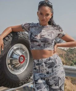 Riley Hubatka X Peppermayo Subway Style Mesh Baby Tee - Riley Collage