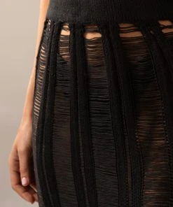 Peppermayo Exclusive Perri Ladder Knit Maxi Skirt - Black -Peppermayo cloth-shop 8367c3d72deb44708ea34489c0363f83
