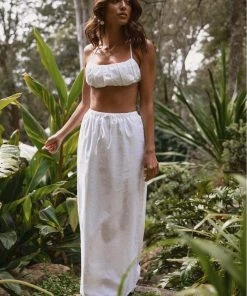 Peppermayo Exclusive Sicilian Sun Midi Skirt - Pure White