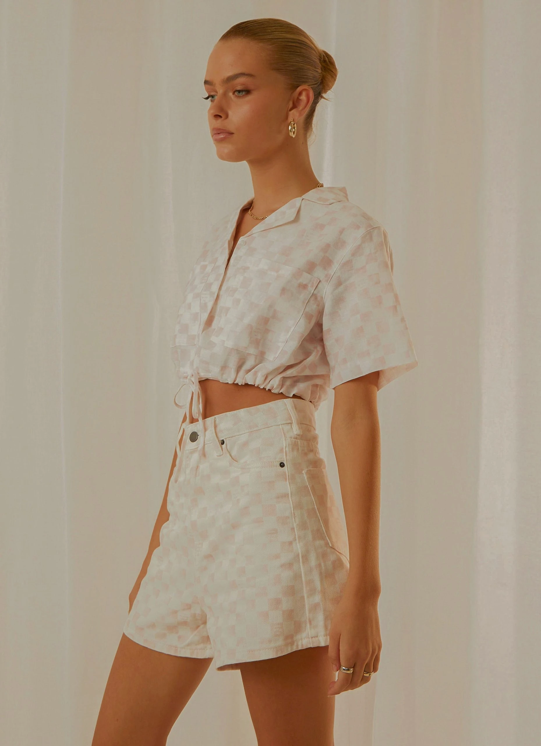 Cools Club Safari Tie Top - Pink Checker 4 Cools Club Safari Tie Top - Pink Checker - Image 4