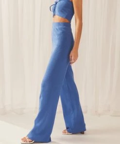 Peppermayo Exclusive Deep Water Knit Pants - Sky Blue -Peppermayo cloth-shop 86c0217a87134f95bbe76b33ea55b4cd