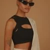 Peppermayo Exclusive Gigi Girl Knit Crop - Black
