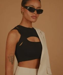 Peppermayo Exclusive Gigi Girl Knit Crop - Black