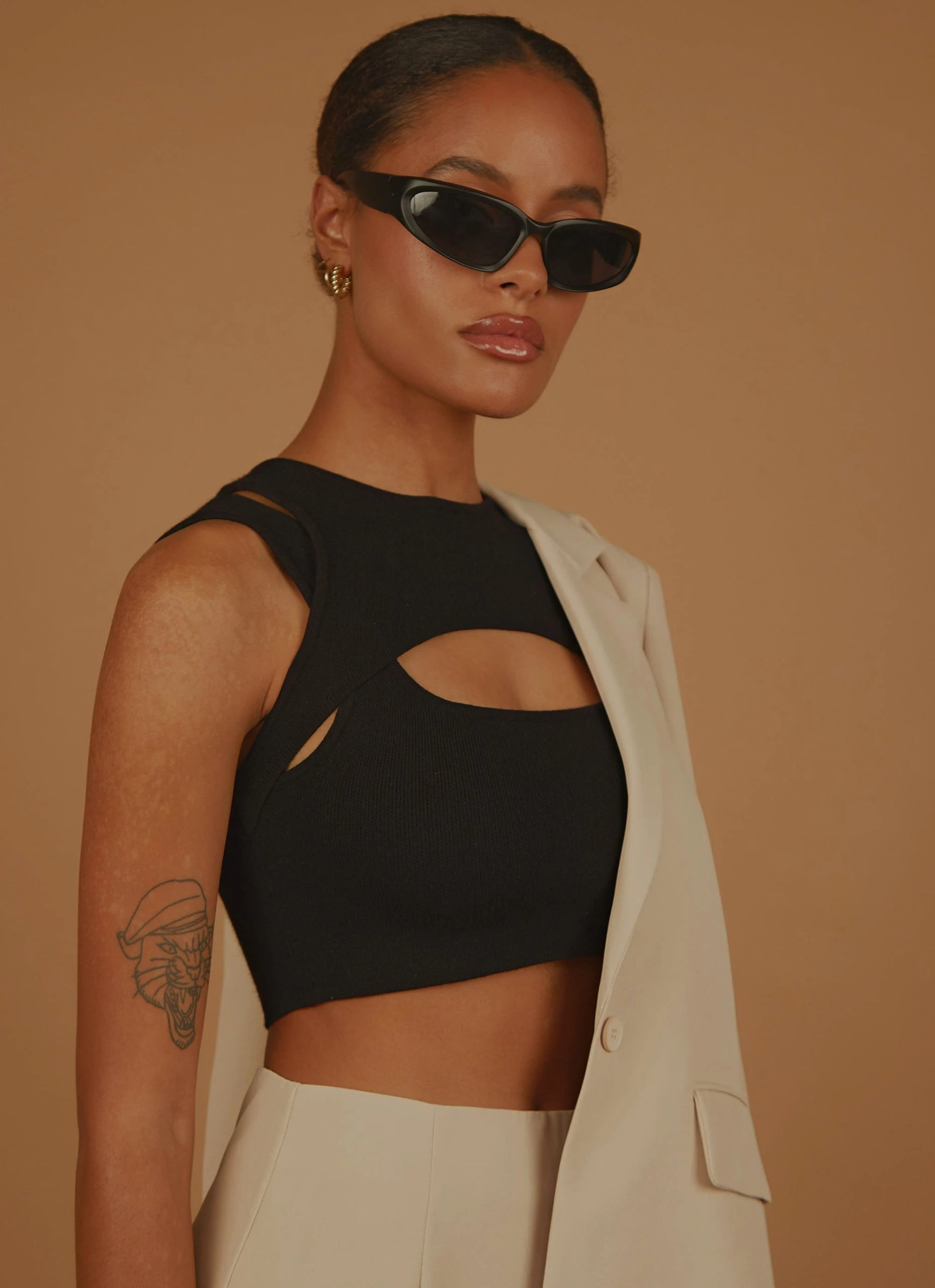 Peppermayo Exclusive Gigi Girl Knit Crop - Black 1 Peppermayo Exclusive Gigi Girl Knit Crop - Black