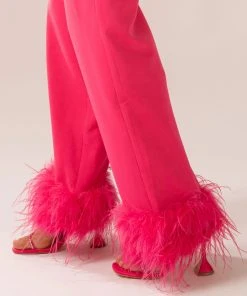 Peppermayo Exclusive Shake It Off Feather Pants - Magenta -Peppermayo cloth-shop 8792bc9e3cd642e1a7f62d052e38aa5b