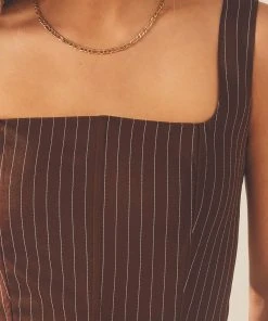 Peppermayo Exclusive Talula Pinstripe Bustier - Chocolate -Peppermayo cloth-shop 88ad47e810f34a5abf4a165041a6f994