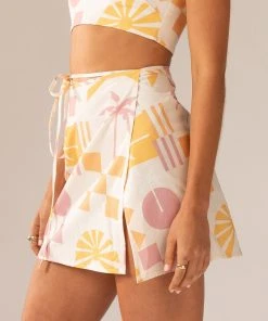 Peppermayo Exclusive Seaside Sweethearts Wrap Mini Skirt - Under The Palms -Peppermayo cloth-shop 89750e2318a242b6a37e8023a93e7628