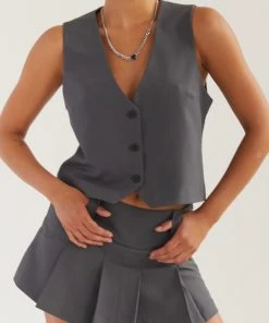 Silk X Peppermayo Dipped In Drama Mini Skirt - Gunmetal Grey -Peppermayo cloth-shop 8a49b46b91054d43a69402fa8d186ada scaled