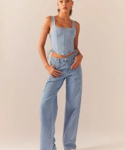 Peppermayo Exclusive Giddy Up Denim Bustier Top - Subdued Blue -Peppermayo cloth-shop 8d41ab4ae49140e6a316f58ffeebba07 scaled