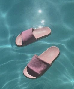 Vacancy Supply Roadside Terry Slides - Baby Pink