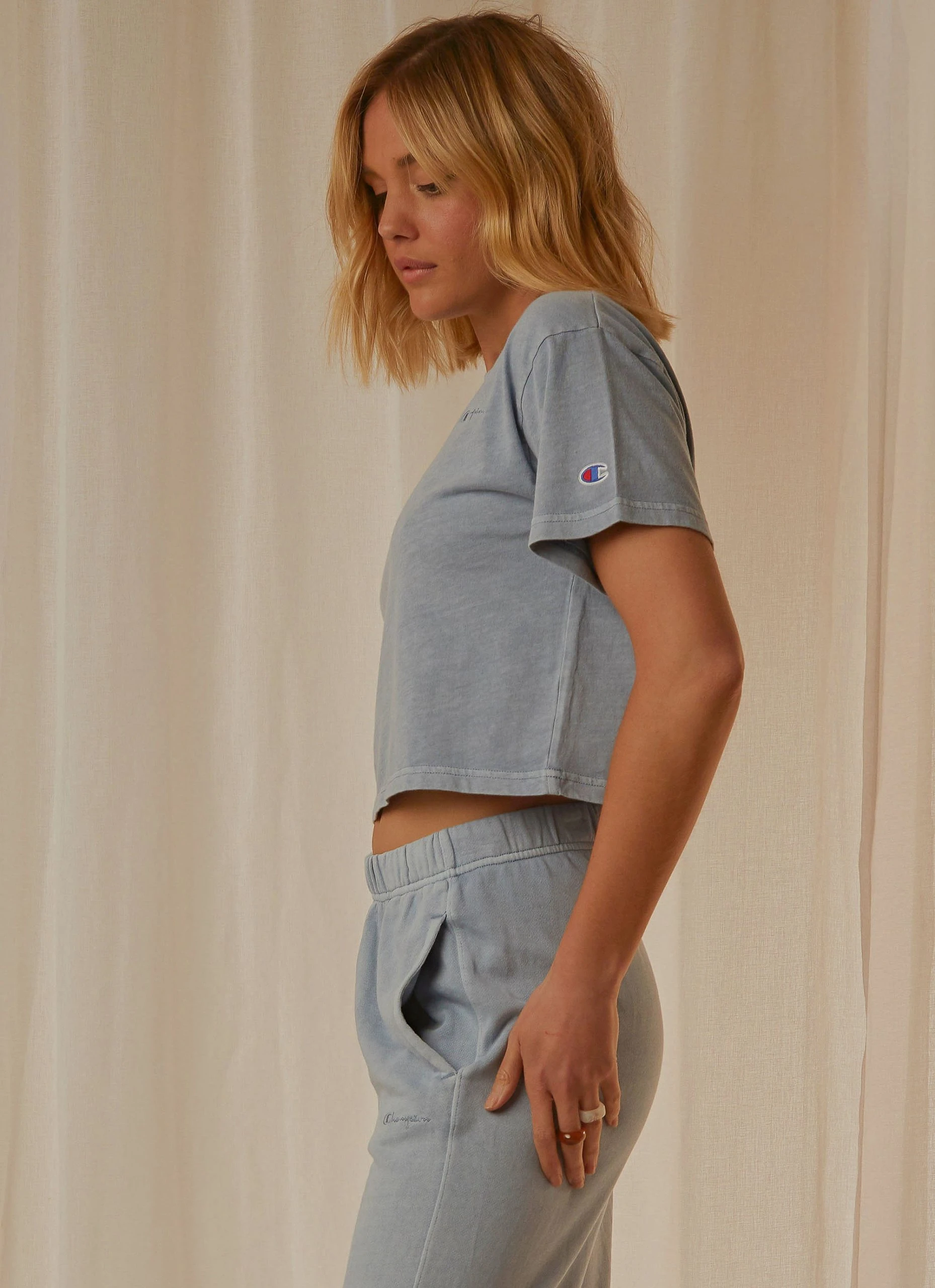 Champion Vintage Dye Crop Tee - Wildflower Blue 4 Champion Vintage Dye Crop Tee - Wildflower Blue - Image 4