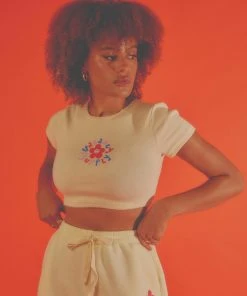 Vacancy Supply X Micke Lindebergh - Blume Baby Tee - Buttercream -Peppermayo cloth-shop 90da0fb69c7343d5a91a23fde92885eb scaled