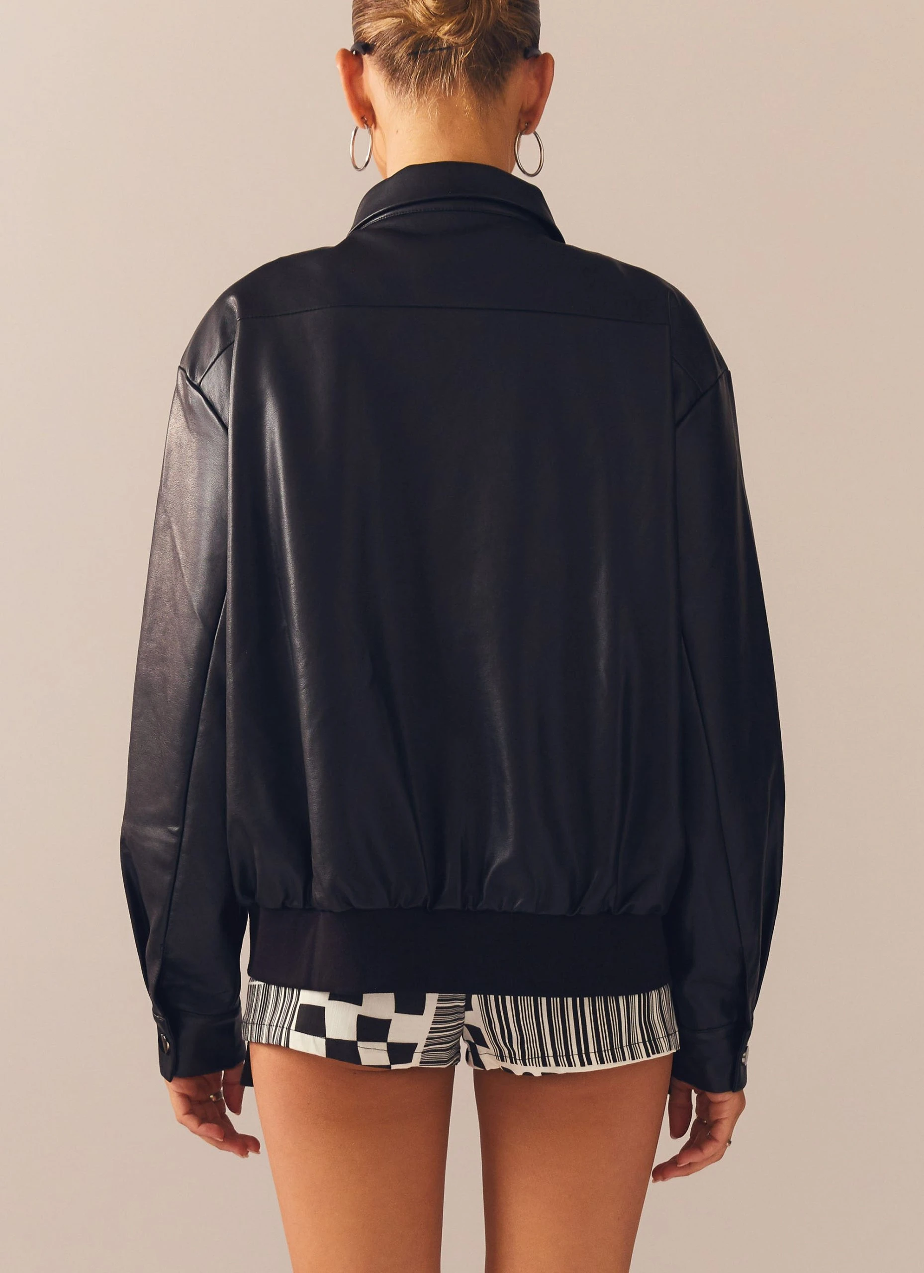 Peppermayo Exclusive Lone Ranger PU Bomber Jacket - Ink 3 Peppermayo Exclusive Lone Ranger PU Bomber Jacket - Ink - Image 3