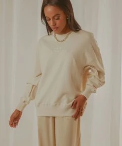 Tonal Stacked Thrills Company Slouch Fit Crew - Unbleached -Peppermayo cloth-shop 92dccc2f59a645d09c487f01faa343eb scaled