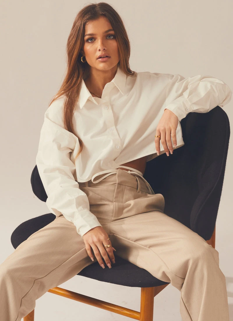 Peppermayo Exclusive Tailored To You Tie Shirt - White 1 Peppermayo Exclusive Tailored To You Tie Shirt - White