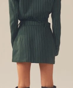 Peppermayo Exclusive Forbidden Suit Skirt - Green Pinstripe -Peppermayo cloth-shop 9ac1e5f17f1f46f68bbf9b371b573fce
